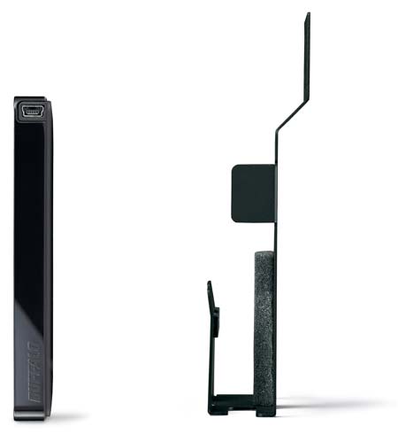 Портативный винчестер Buffalo HD-PCT500U2 / V и его крепление к телевизорам